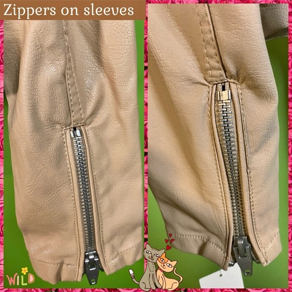 MSRP $98.99 S PLEATHER FAUX LEATHER JACKET IN NUDE COLOR BLANK NYC - Picture 6 of 14